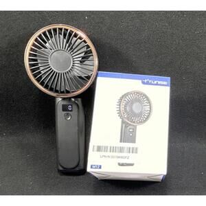 TUNISE M12 Handheld Folding Fan, Black, USB Power, ABS, Hand